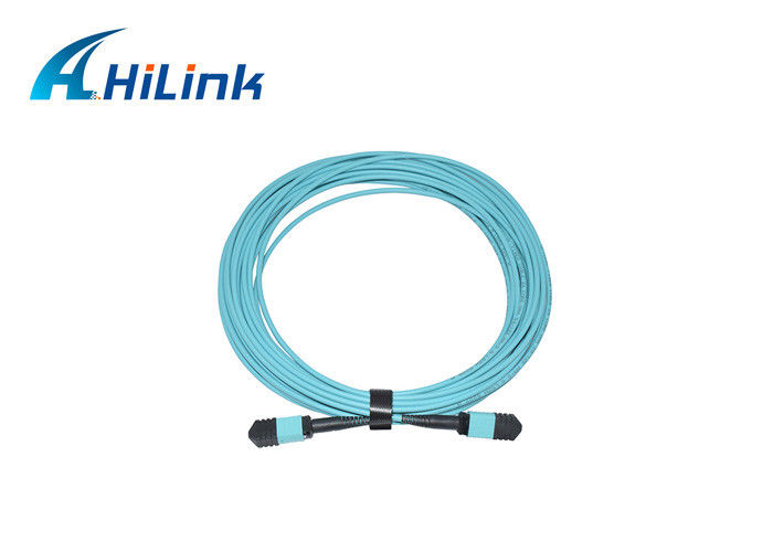Kabel Fiber Multimode WDM MPO Male To MPO Male Patch Cord 24 Core OM4 10M