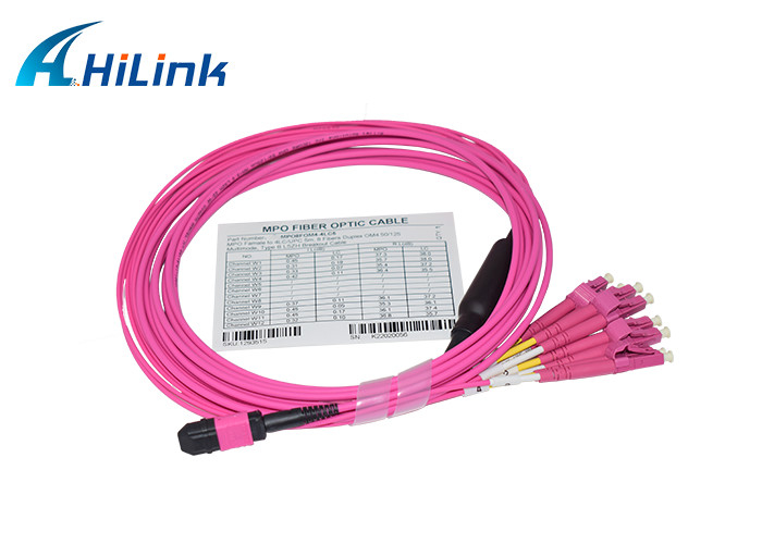 5M OM4 Duplex MM Type B 50/125um 8 Fiber Jumper Cables MPOF - 4LC/UPC