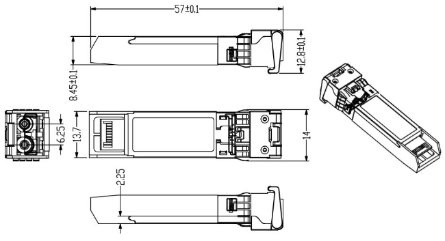 25G ZR SFP 80km LC 25G Ethernet SFP Transceiver DOM 1310NM Fiber Optic Transceiver 4