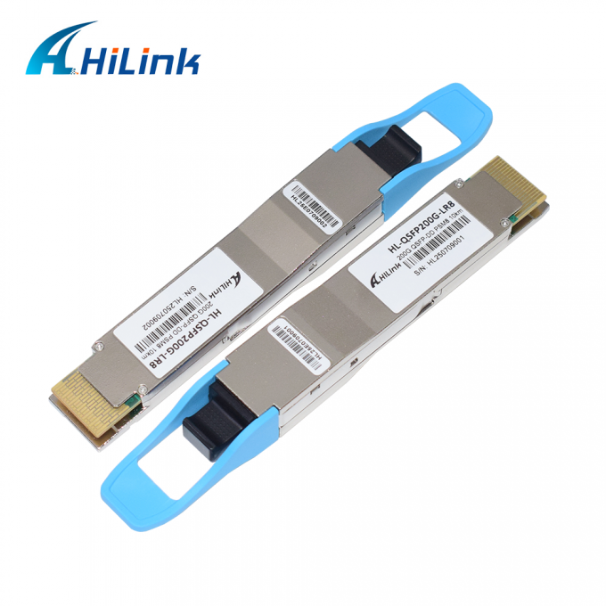 10KM 1310nm MPO16 APC 8-degree DOM Optical Transceiver 200G QSFP DD LR8 PSM8 Jarak Gelombang 1