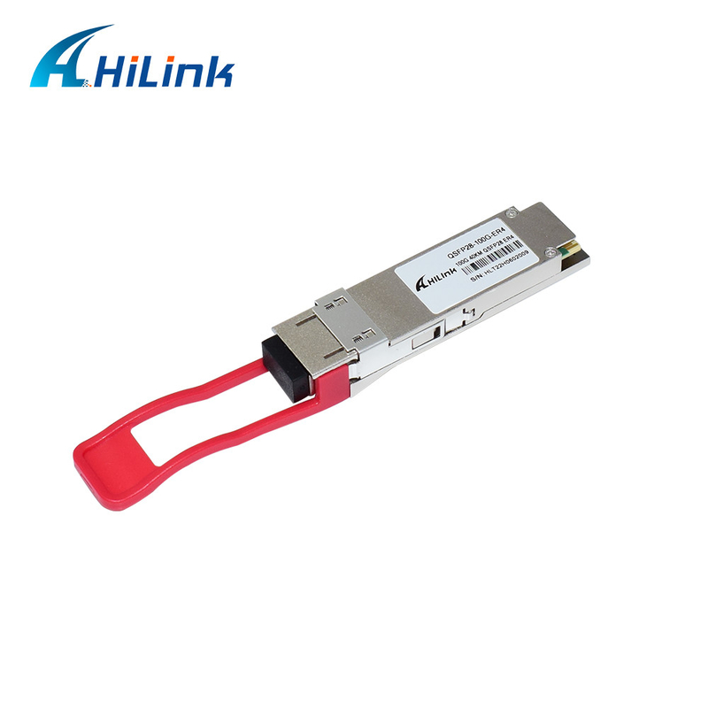 ER4 40KM EML + APD Modul Transceiver Optik QSFP28 100G SMF Dual LC Dengan FEC
