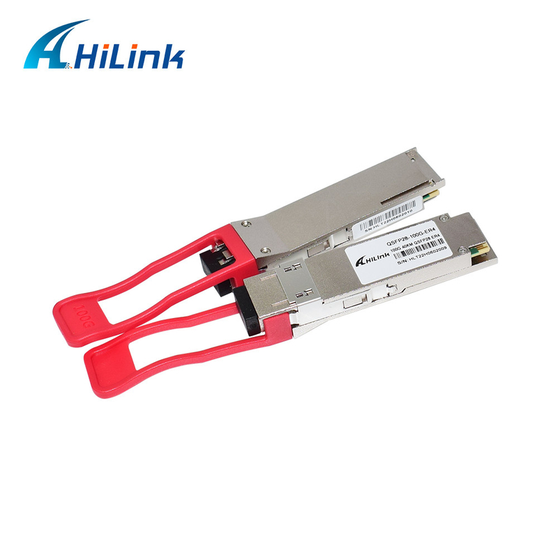 ER4 40KM EML + APD Modul Transceiver Optik QSFP28 100G SMF Dual LC Dengan FEC