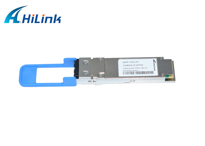 100G LR1 QSFP28 Modul Transceiver Optik Lambda Tunggal 1310nm 10km LC Untuk Pusat Data