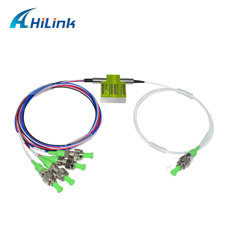 FSW 1x4 Sakelar Optik SM 1260 ~ 1620nm 900um Non Menempel Konektor FC / APC