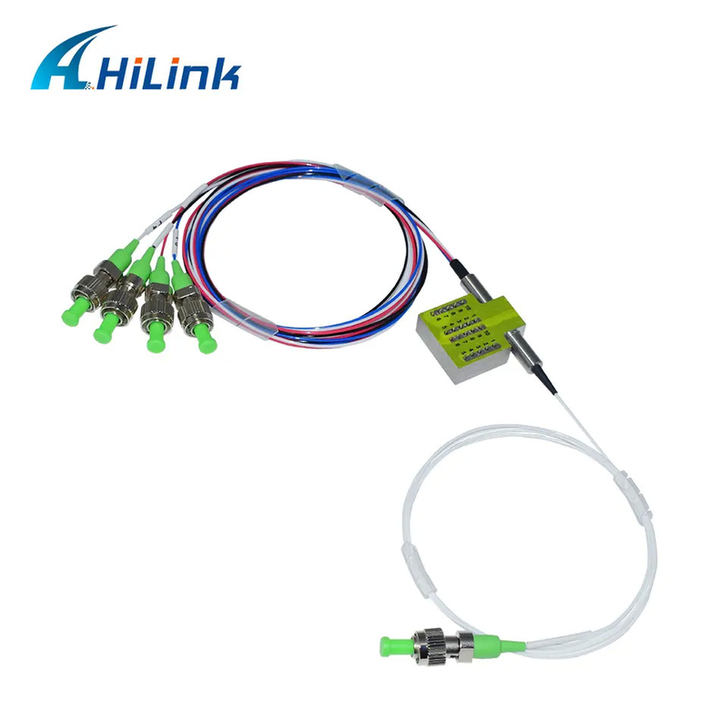 FSW 1x4 Sakelar Optik SM 1260 ~ 1620nm 900um Non Menempel Konektor FC / APC