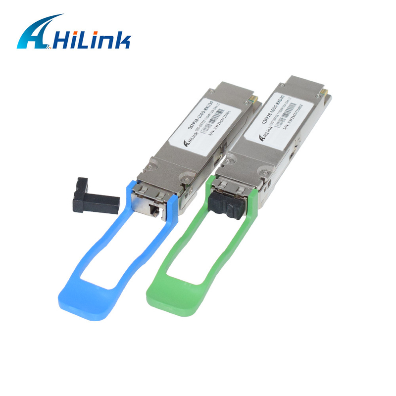 Pemancar 100GBASE-ER BIDI 40KM Simplex LC 1304/1309nm EML+APD QSFP28-BX-D40
