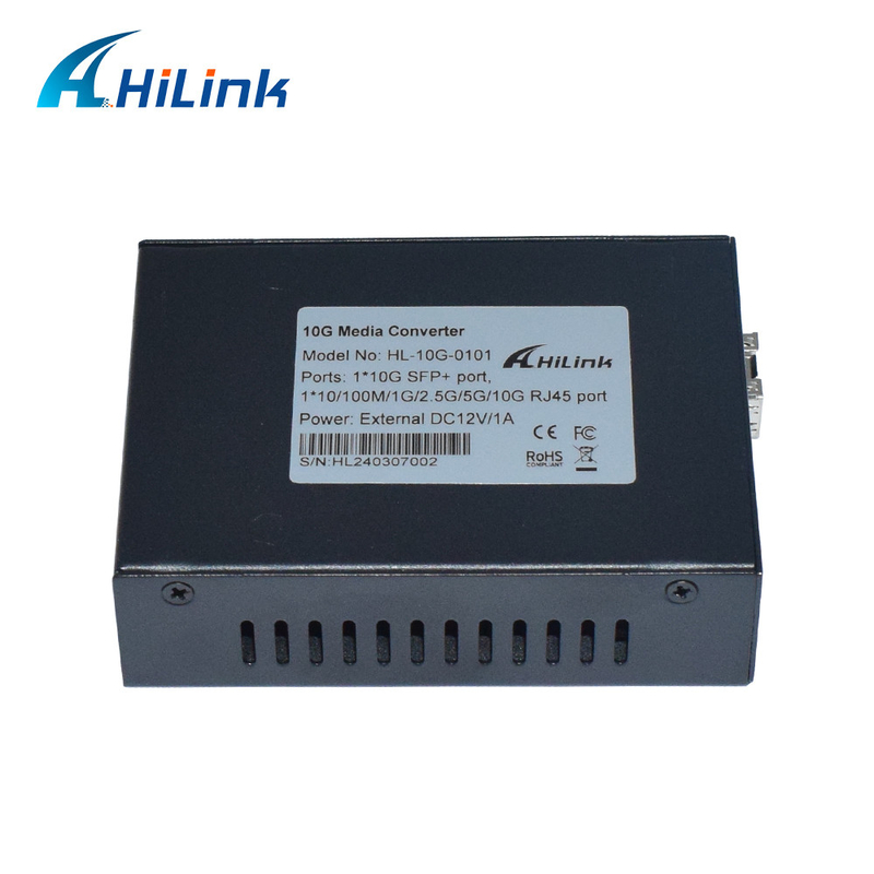 10G Media Converter 1 SFP+ Port dan 1 RJ45 Port 100/1000Base-T 2.5/5/10GBase-T Auto