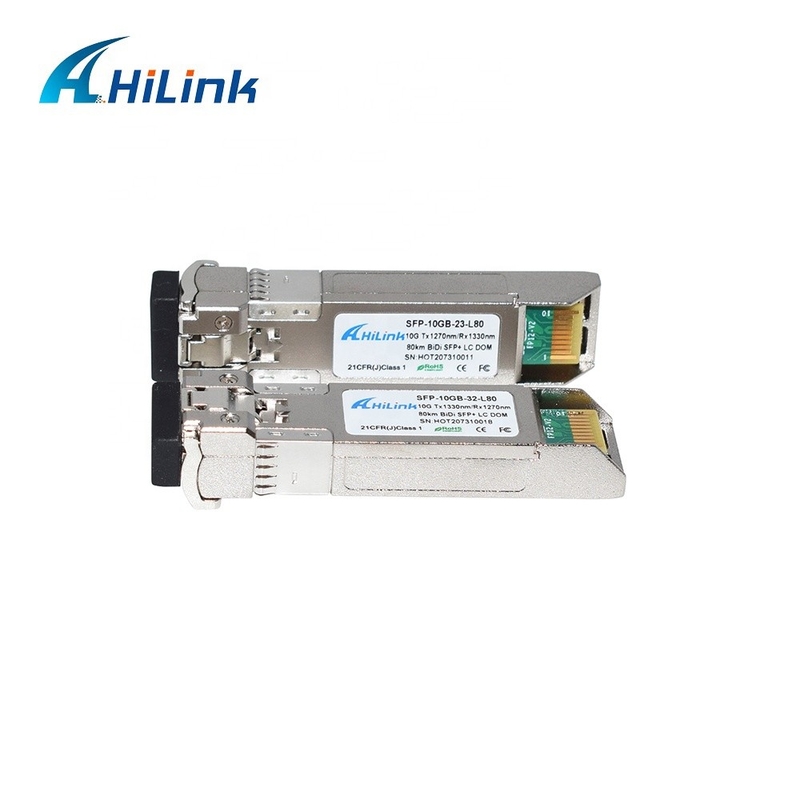 10GBASE BIDI 1490/1550nm SFP+ 10G Ethernet Transceiver Serat Optik Tunggal SFP+ BIDI 10G 80KM