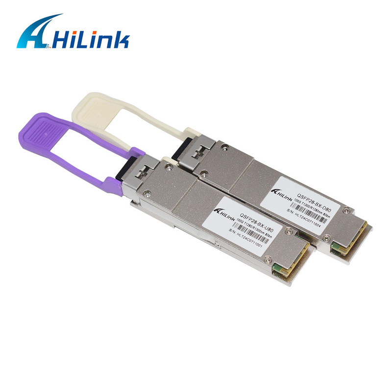 100Gb/s QSFP28 BiDi 80km Transceiver Modul Transceiver Optik Simplex LC/UPC DOM