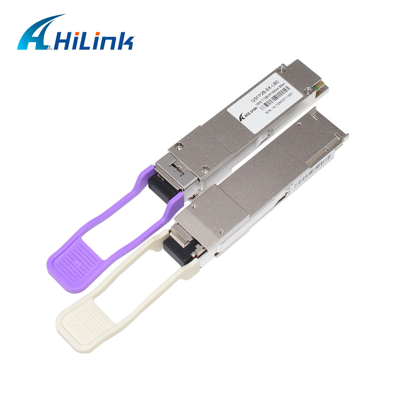100Gb/s QSFP28 BiDi 80km Transceiver Modul Transceiver Optik Simplex LC/UPC DOM