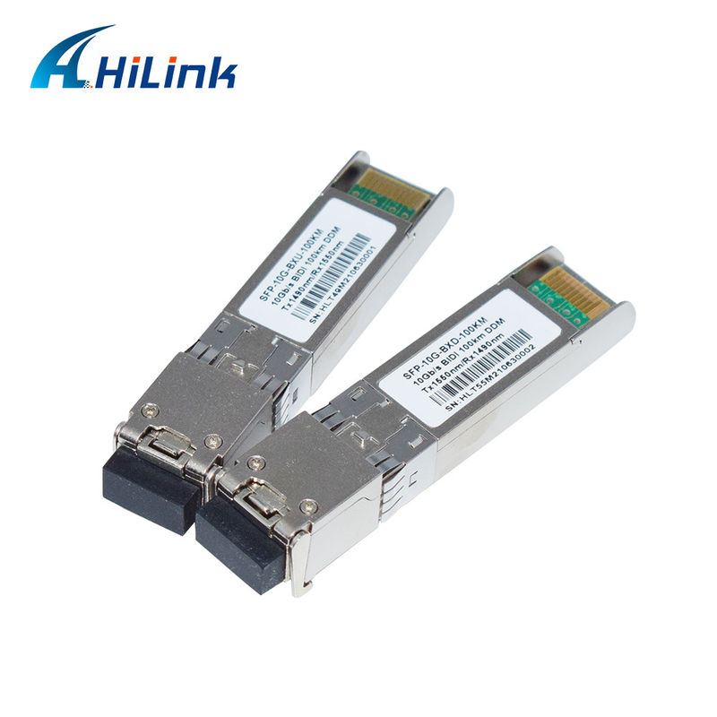BIDI 10G WDM SMF Optical Transceiver SFP+ 100KM Tx1490nm/Rx1550nm dengan LC Fiber Optic Transceivers untuk Jaringan FTTH