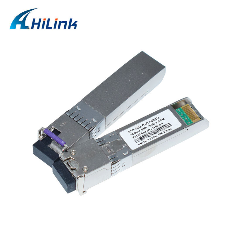 BIDI 10G WDM SMF Optical Transceiver SFP+ 100KM Tx1490nm/Rx1550nm dengan LC Fiber Optic Transceivers untuk Jaringan FTTH