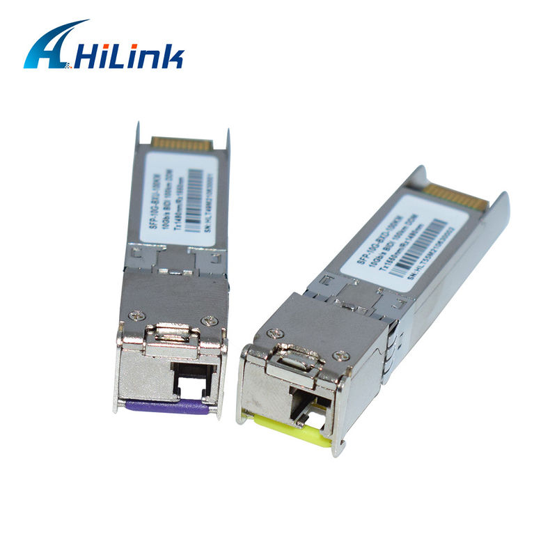 BIDI 10G WDM SMF Optical Transceiver SFP+ 100KM Tx1490nm/Rx1550nm dengan LC Fiber Optic Transceivers untuk Jaringan FTTH