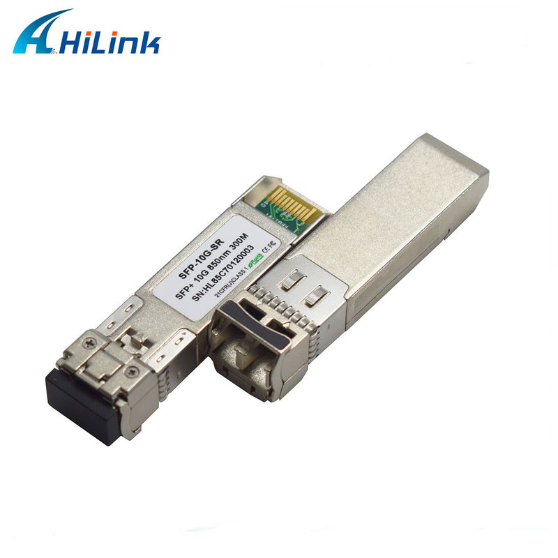 SFP+ 10Gig Ethernet Module 10G SR 850nm 300M LC Duplex DDM Fiber Optic Transceiver untuk Jaringan 4G Fungsi WDM untuk FTTH SFP-10G-SR