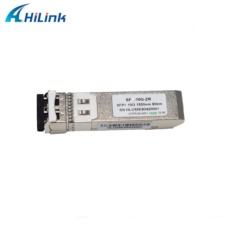 80KM Jarak SFP 10G SMF 1550nm ZR Duplex LC DDM Optical Module dengan EML Transmitter