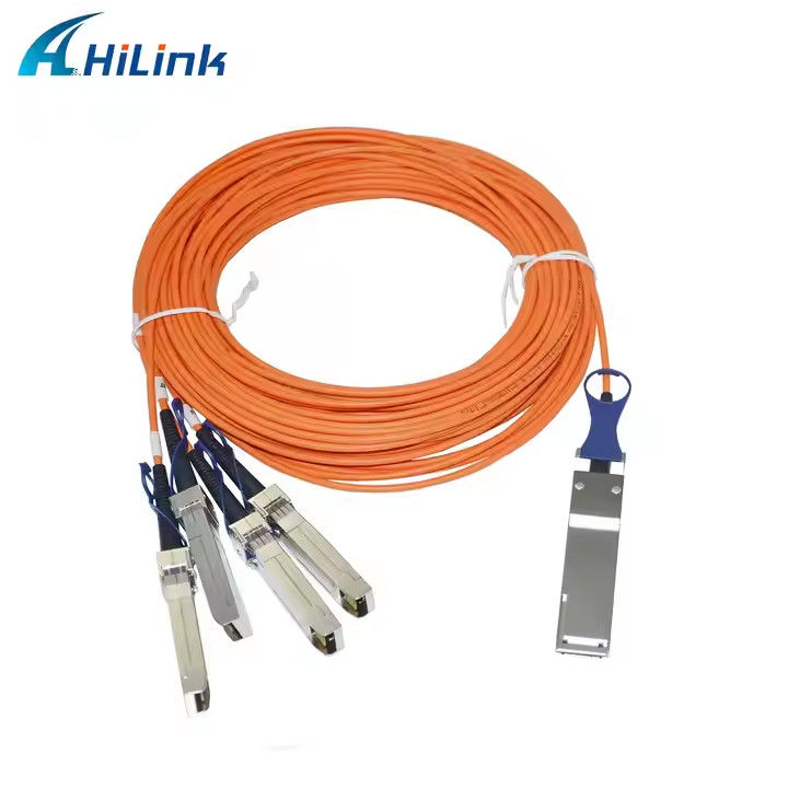 40G QSFP+ 4XSFP Kabel AOC MMF 1M-5M QSFP ke 4-SFP+ Kabel Optik Aktif