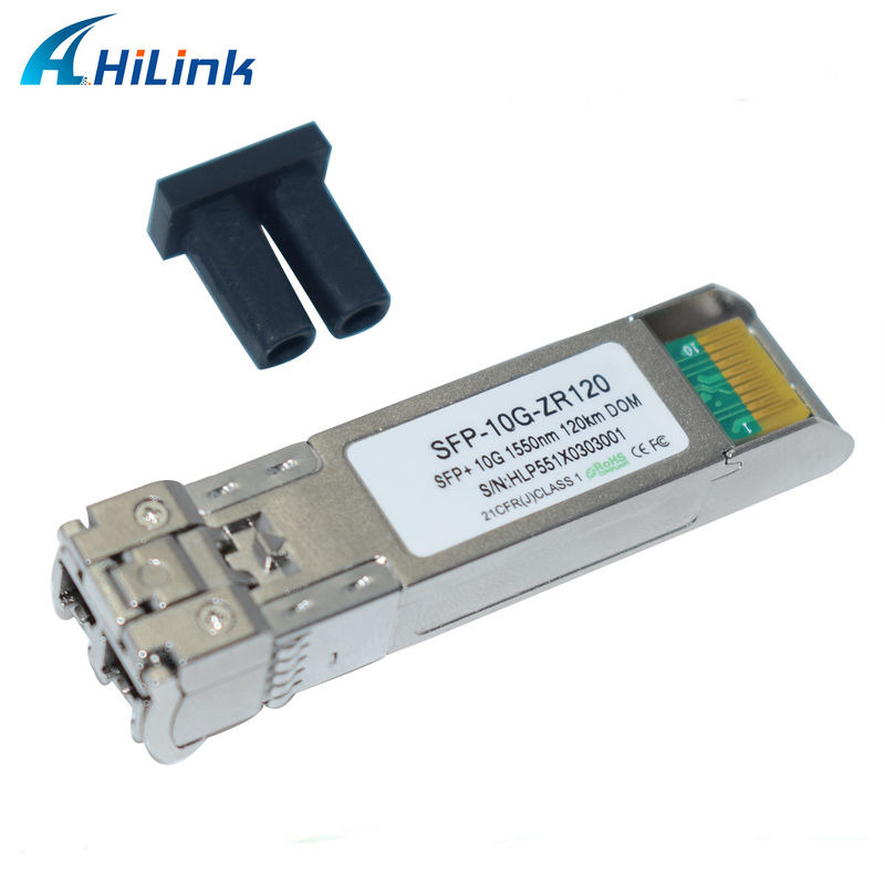 Modul Transceiver Optik Serat 10G Base SFP ZR Jarak Jauh 120KM 1550NM Kompatibel dengan Konektor LC