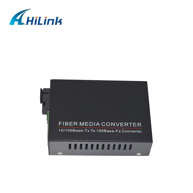 BIDI WDM Single Fiber Optic Media Converter 10/100M 1310/1550nm 20km Peralatan Optik SFP