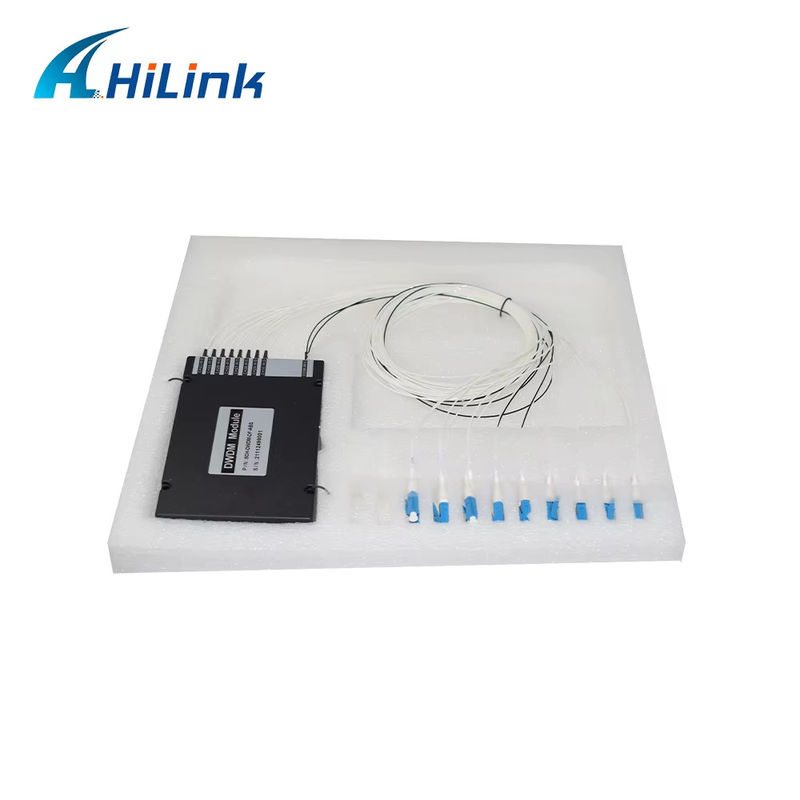 Peralatan WDM 8CH 100GHZ DWDM MUX Demux Dual Fiber Duplex LC UPC C Band ABS Box