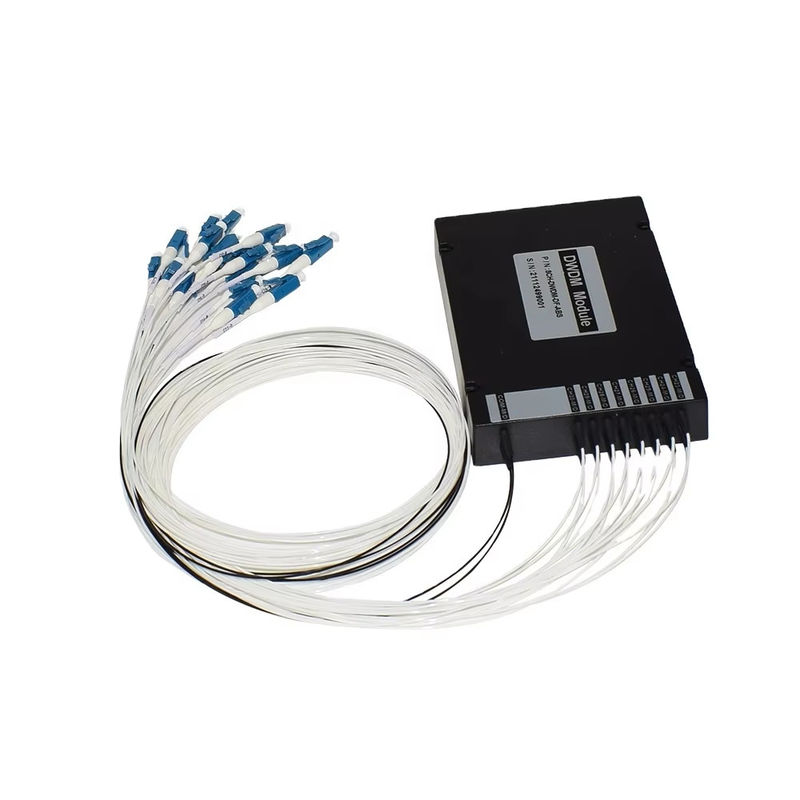 Peralatan WDM 8CH 100GHZ DWDM MUX Demux Dual Fiber Duplex LC UPC C Band ABS Box