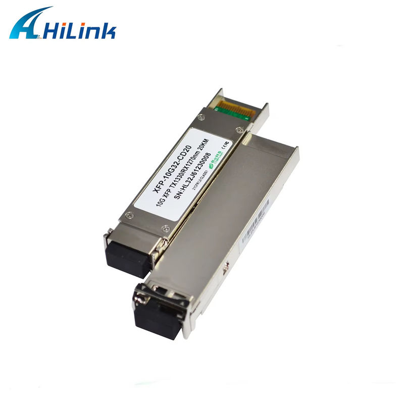 XFP Bi-Directional Transceiver Module berkualitas tinggi 10Gbps 20km Jangkauan dengan 1270/1330nm LC Connector untuk Fiber Optic Equipment