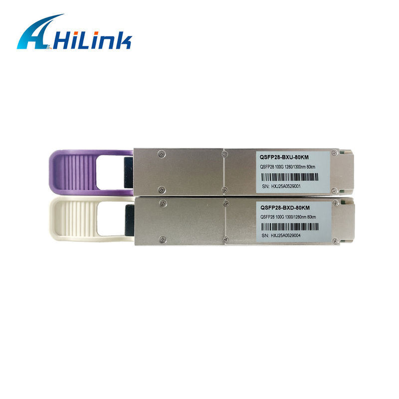 100Gb/s 80Km QSFP28 ZR4 BIDI Transceiver Modul untuk Transmisi Data Jarak Jauh