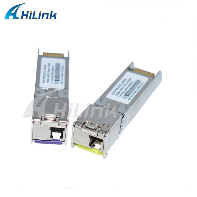 Hubungan Jarak Jauh 3 Tahun Garansi 10G SFP+ BIDI 100KM 1490/1550NM EML+APD Transceiver Module
