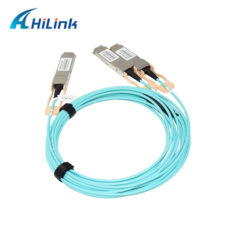 Solusi Kabel Optik Aktif (AOC) 200G QSFP56 ke 2*QSFP28 2*100G Bersertifikasi untuk Transmisi Data pada Suhu Ekstrem