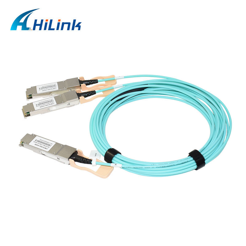 Solusi Kabel Optik Aktif (AOC) 200G QSFP56 ke 2*QSFP28 2*100G Bersertifikasi untuk Transmisi Data pada Suhu Ekstrem
