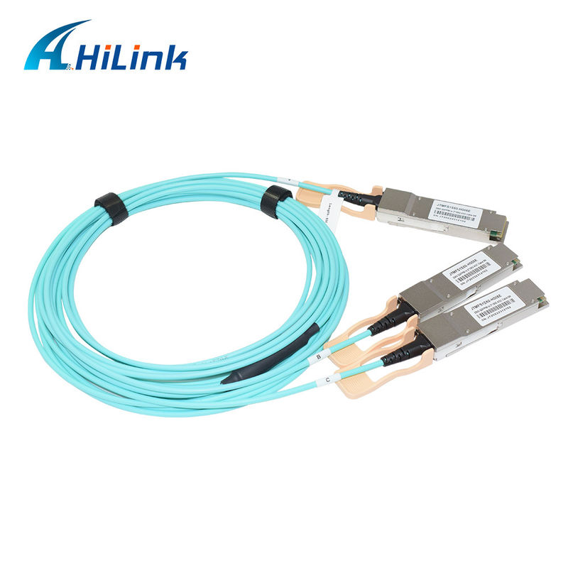 Solusi Kabel Optik Aktif (AOC) 200G QSFP56 ke 2*QSFP28 2*100G Bersertifikasi untuk Transmisi Data pada Suhu Ekstrem