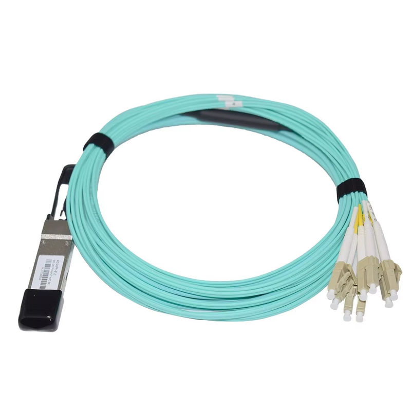 Kabel Optik Aktif Breakout 40G QSFP+ Ke 8xLC AOC 3M Untuk Jarak Sangat Pendek