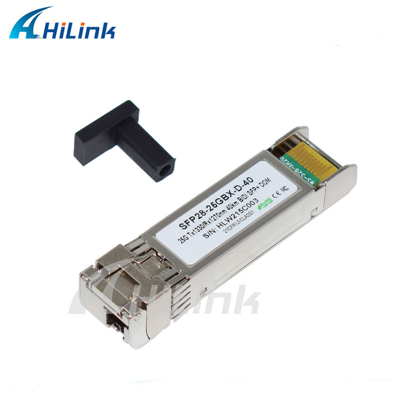 25Gb/s 40Km SFP28 BIDI Transceiver LC konektor tunggal Hot pluggable sepenuhnya RoHS Compliant