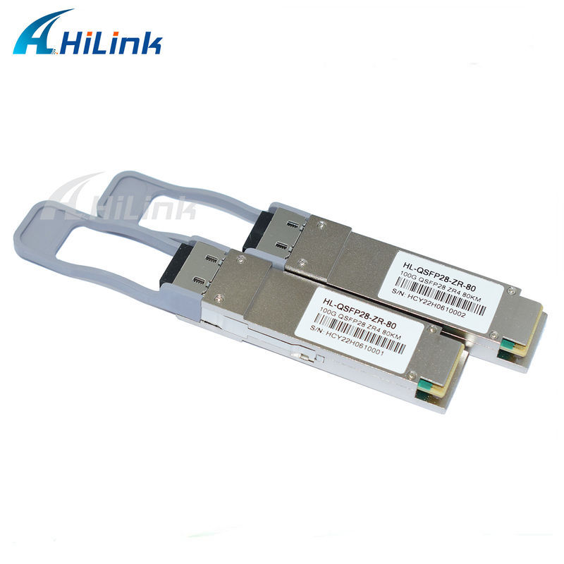 Pemancar-terima QSFP28 100Gb/s 80km Hot Pluggable Konektor Dupleks LC LAN WDM EML TOSA SOA PIN SMF