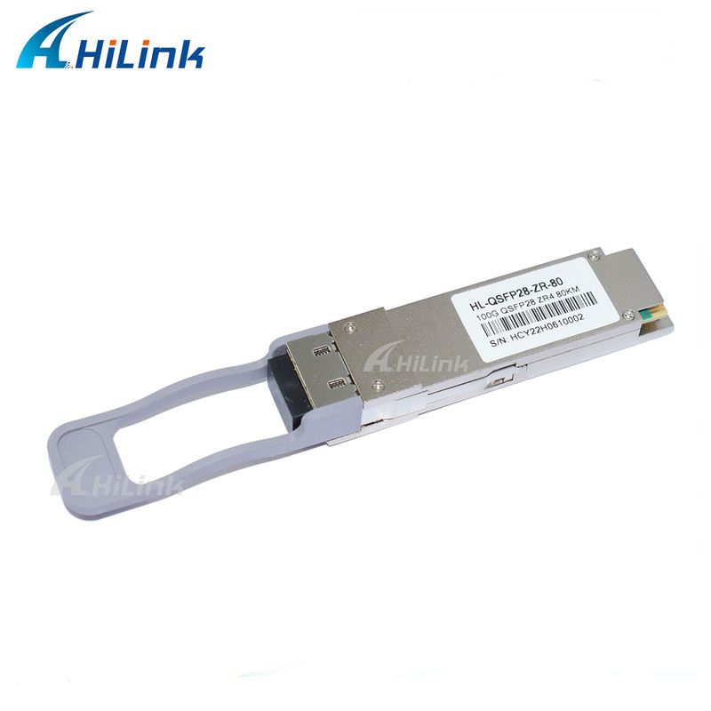 Pemancar-terima QSFP28 100Gb/s 80km Hot Pluggable Konektor Dupleks LC LAN WDM EML TOSA SOA PIN SMF