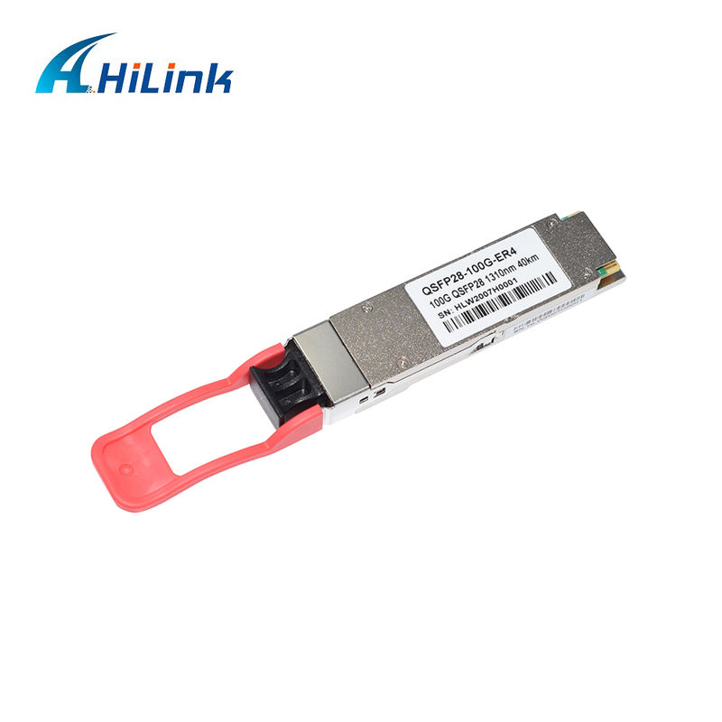 100Gb/s QSFP28 ER4 Optical Transceiver Module 40KM Hot Pluggable Duplex LC LAN WDM APD SMF RoHS-6 sesuai