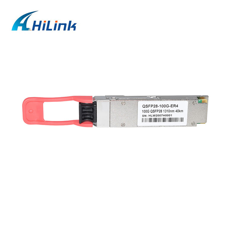 100Gb/s QSFP28 ER4 Optical Transceiver Module 40KM Hot Pluggable Duplex LC LAN WDM APD SMF RoHS-6 sesuai