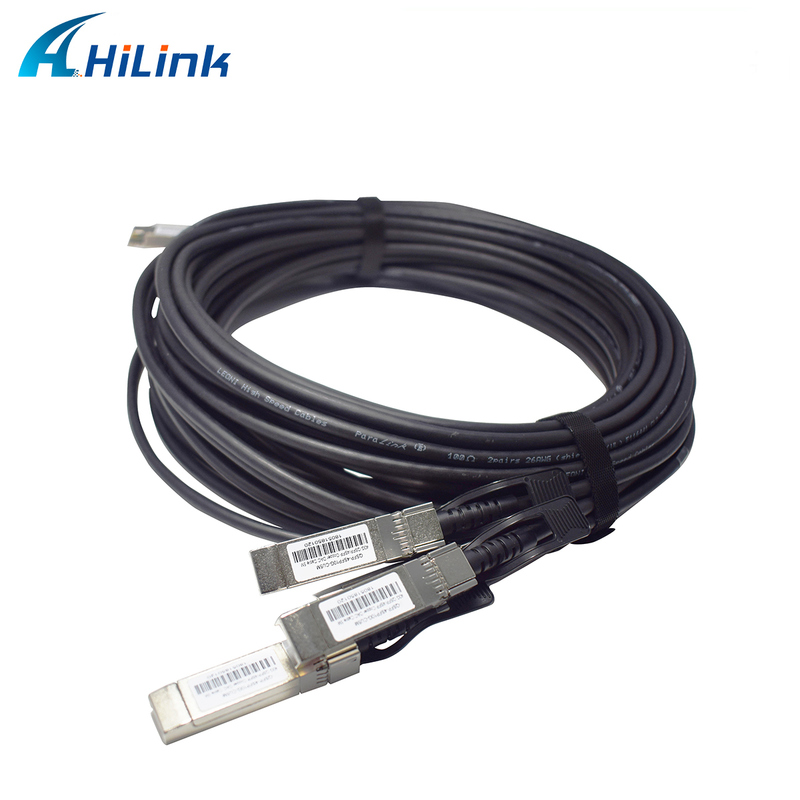 Kabel Tembaga Direct Attach Pasif 5M 40G QSFP+ ke 4*10G SFP+ untuk Pusat Data Ethernet 10G/40Gigabit