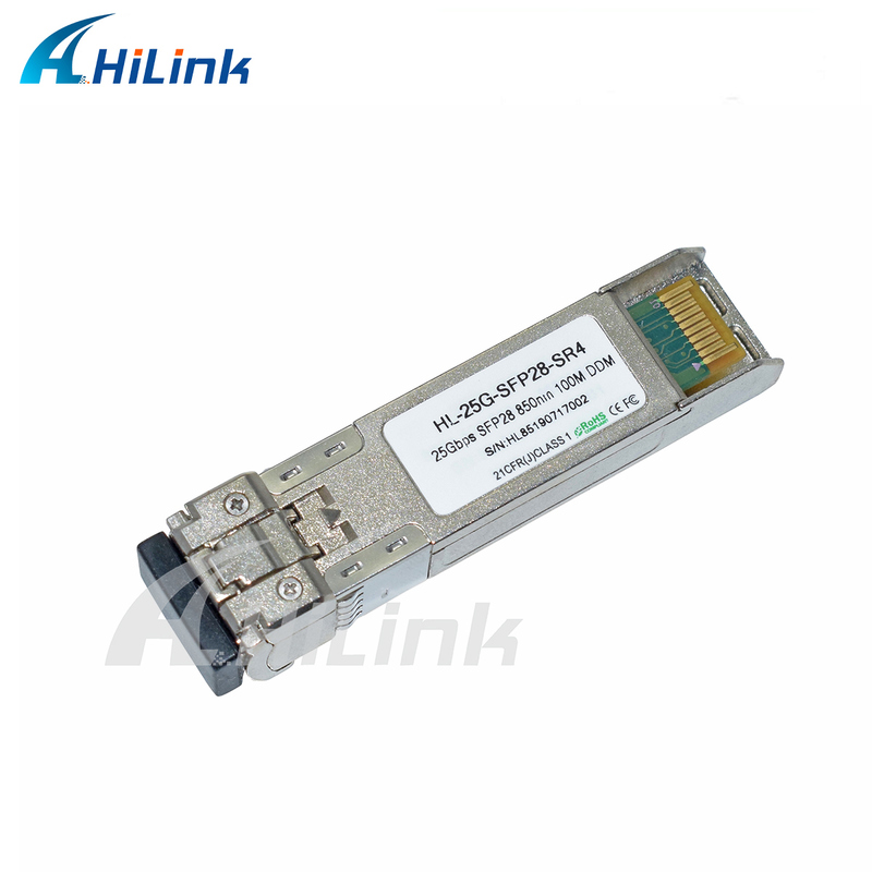 Modul Optik Fiber 25G SFP28 SR MMF 850nm 100m GBIC Transceiver Optik Suhu Industri