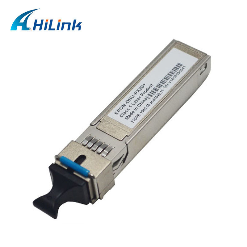 1.25G EPON ONU SFP Transceiver dengan SC/UPC Receptacle untuk jarak 20KM dan kisaran suhu 0°C ~ +70°C