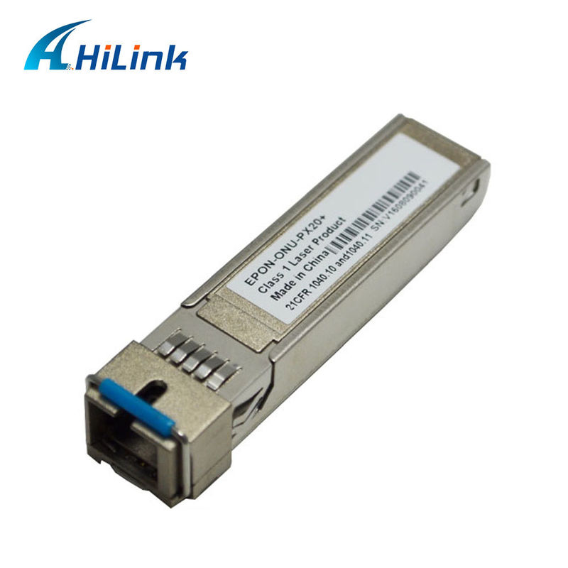 1.25G EPON ONU SFP Transceiver dengan SC/UPC Receptacle untuk jarak 20KM dan kisaran suhu 0°C ~ +70°C