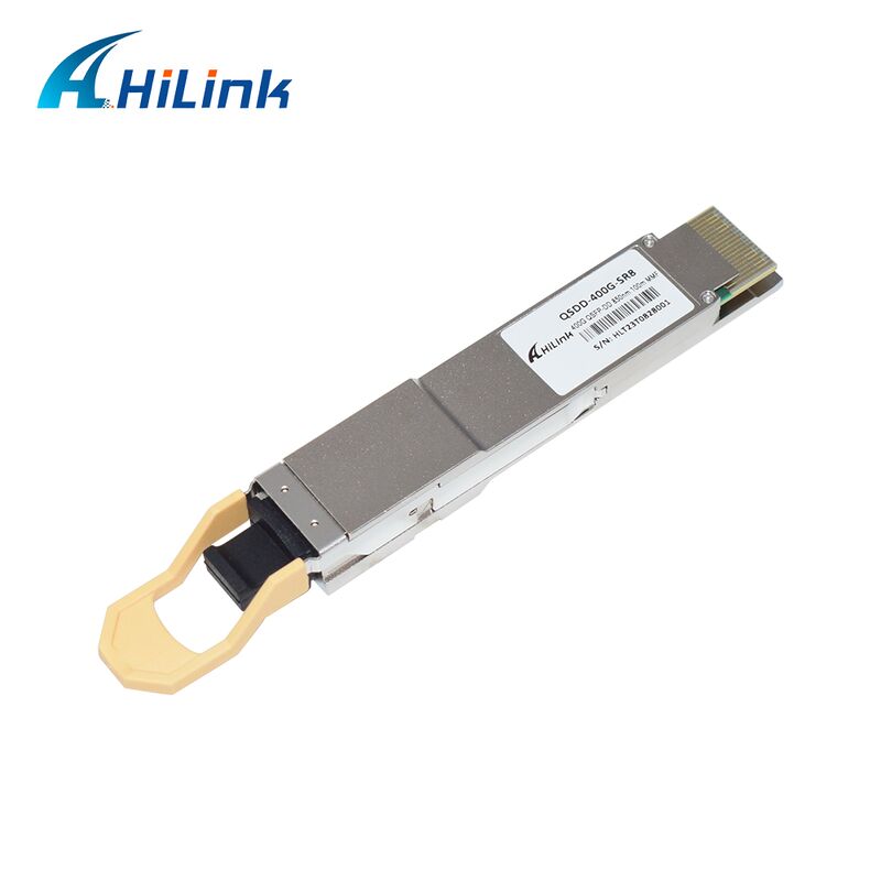 Hilink QSDD-400G-SR 400G QSFP56-DD SR8 Transceiver Optik dengan 400G Data Rate, 850nm Wavelength, dan 100m Distance