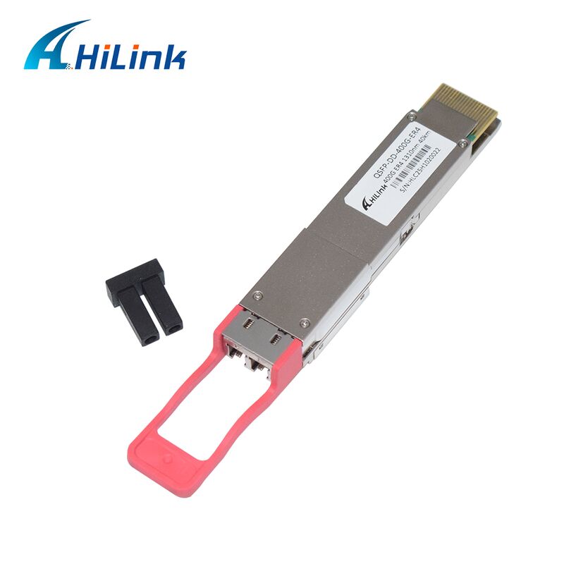 Modul Transceiver Optik Hilink 400G QSFP-DD ER4 dengan Transmisi 40km dan Sensitivitas OMA <-14dBm Sesuai RoHS