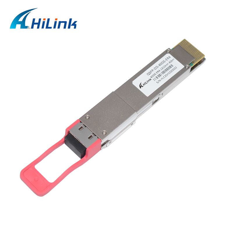 Modul Transceiver Optik Hilink 400G QSFP-DD ER4 dengan Transmisi 40km dan Sensitivitas OMA <-14dBm Sesuai RoHS
