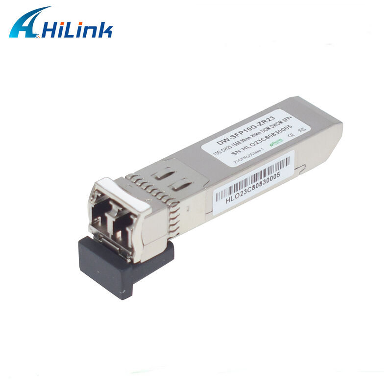Modul Transceiver Optik Hilink 10Gb SFP+ DWDM SFP 100GHZ CH17~61 Opsional 80km Duplex LC Komersial Industri