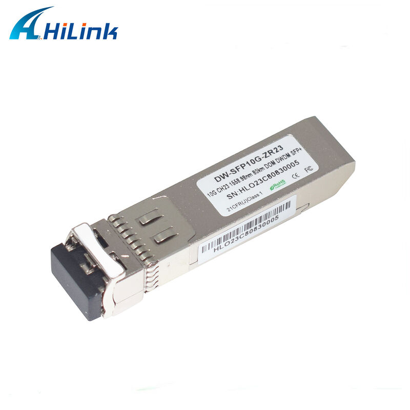 Modul Transceiver Optik Hilink 10Gb SFP+ DWDM SFP 100GHZ CH17~61 Opsional 80km Duplex LC Komersial Industri