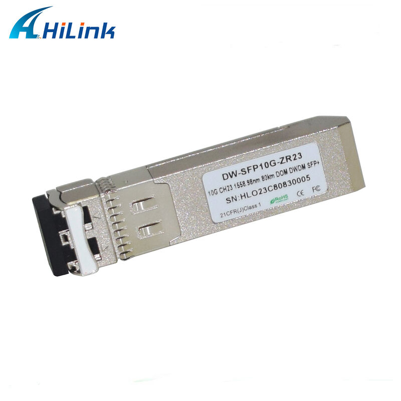 Modul Transceiver Optik Hilink 10Gb SFP+ DWDM SFP 100GHZ CH17~61 Opsional 80km Duplex LC Komersial Industri
