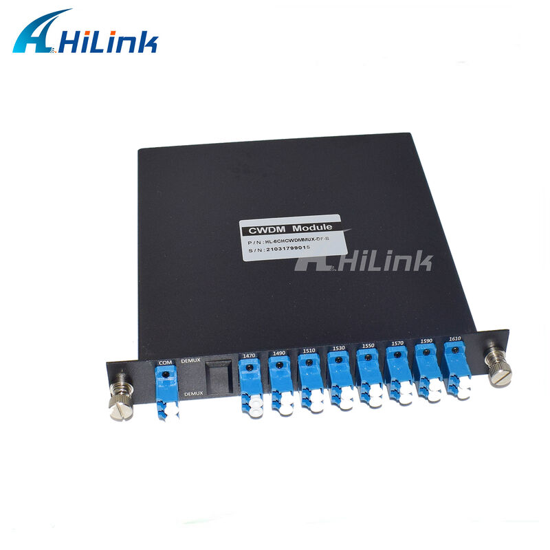 8 Saluran CWDM 1470-1610nm Mux Demux dengan Monitor dan Port Ekspansi Dual Fiber LC/UPC