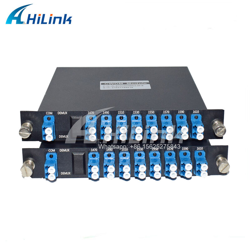 8 Saluran CWDM 1470-1610nm Mux Demux dengan Monitor dan Port Ekspansi Dual Fiber LC/UPC