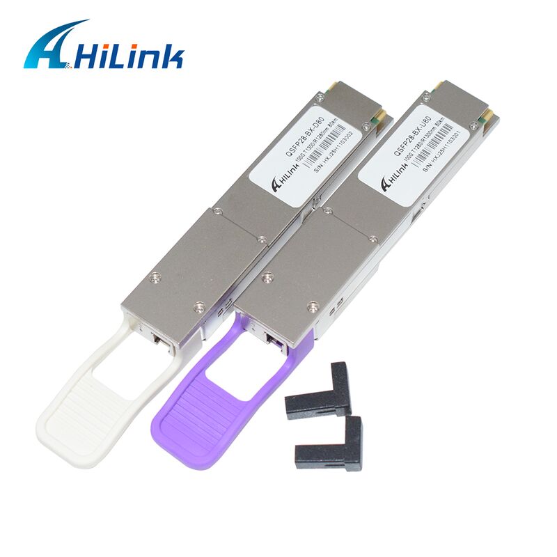 Modul Transceiver Optik Hilink QSFP28-BX-U80/D80 100Gb/s BIDI dengan Jangkauan 80km untuk Ethernet 100G