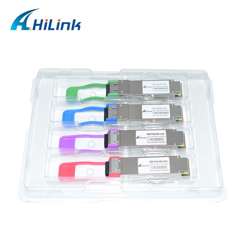Hilink QSFP28-BX-UD40 100G BiDi Optical Transceiver dengan Jarak 40km untuk Aplikasi Pusat Data
